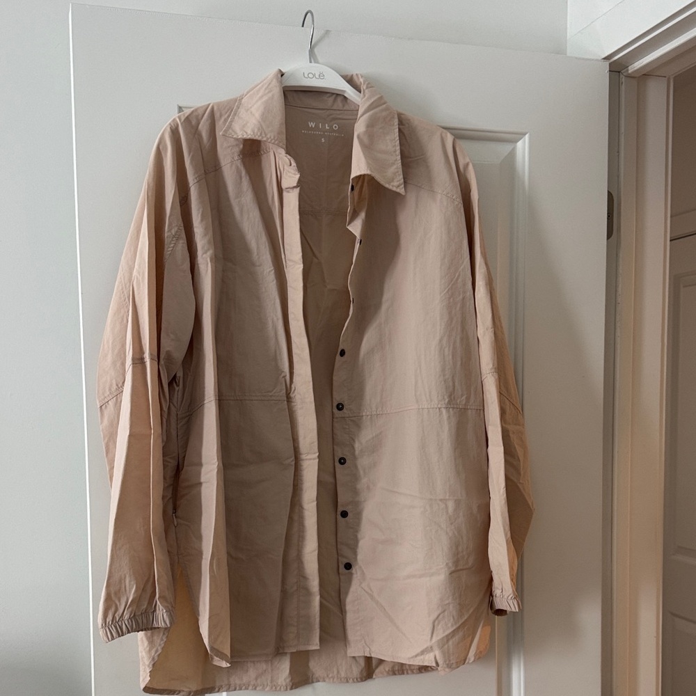 Women Lightweight Beige Button-Up